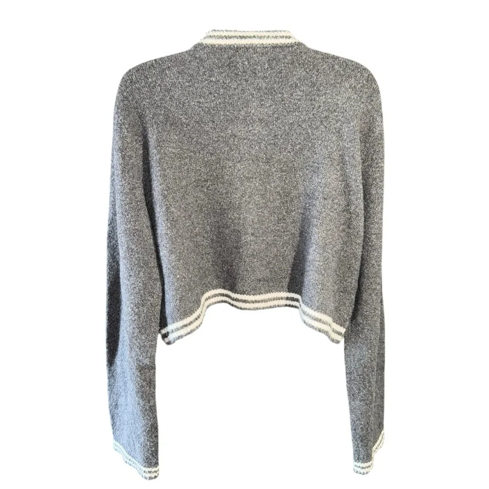 American Eagle Gray Knit Button Front Cardigan Sweater Women’s Large Soft - Picture 3 of 7